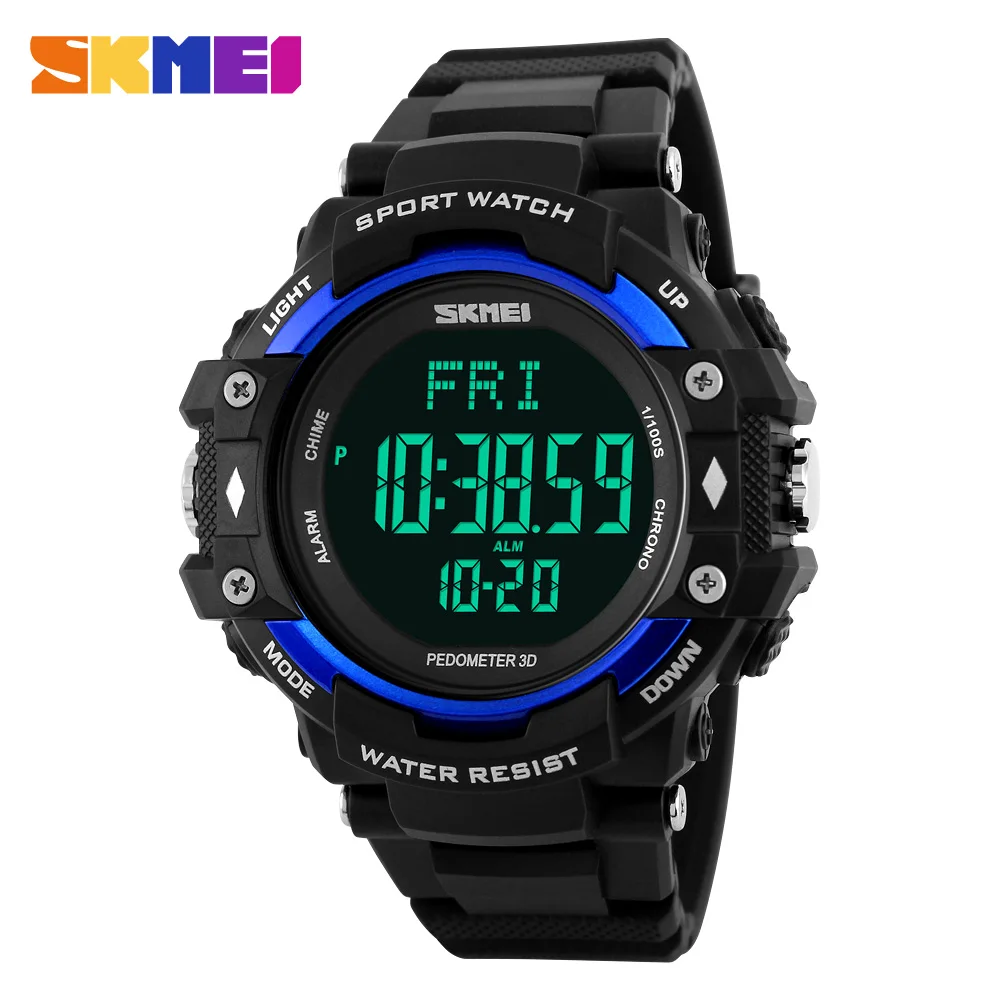 SKMEI Brand 3D Pedometer Heart Rate Monitor Calories Counter Digital Watch Fitness For Men Outdoor Wristwatches Sports Watches