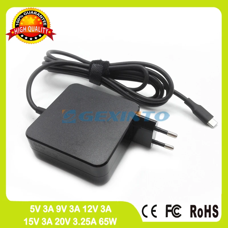 65 W 20 V 3.25A Тип C USB-C ноутбук с адаптером переменного тока зарядное устройство для lenovo ThinkPad X1 Йога 3rd Gen 20LD 20LE 20LF 20LG A485 L480 L580