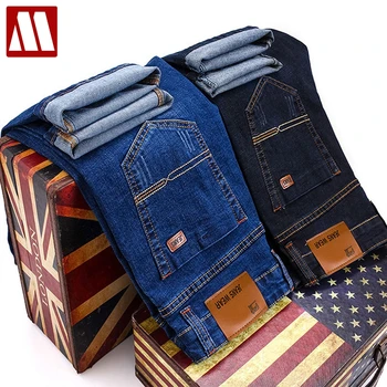 

MYDBSH Brand 2020 New Men's Fashion Jeans Business Casual Stretch Cotton Slim fit Jeans Classic Trousers Denim Pants Male W28-40