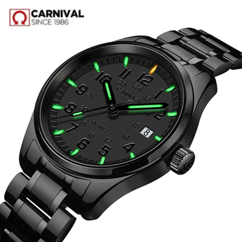 Günstig Tritium leucht T25 armee wasserdichte 200M sport quarz herren uhr voller stahl leder luxus berühmte marke mode casual uhren