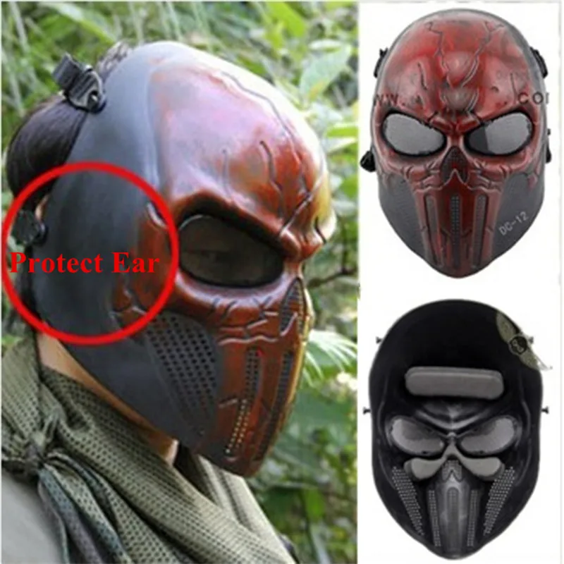 

Tactics Punisher Chastener Ear-Protective Mask Facial Mask for CS Wargame Airsoft Paintball Wargame Cosplay Movie Prop Halloween