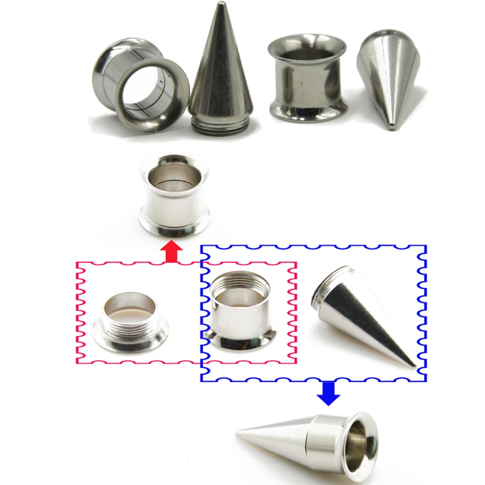 Дизайн 1 компл./лот уха Конус Туннель ограничительное устройство, 2 в 1 экспандер для уха Растяжка комплект ювелирные изделия для пирсинга