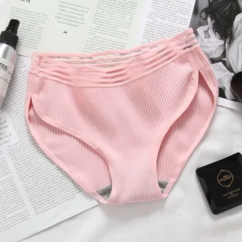 

Women's Mid Waist Breathable Seamless Solid Color Body Slimming Panties Plus Size Women Underwear 1pc Hot Sale New