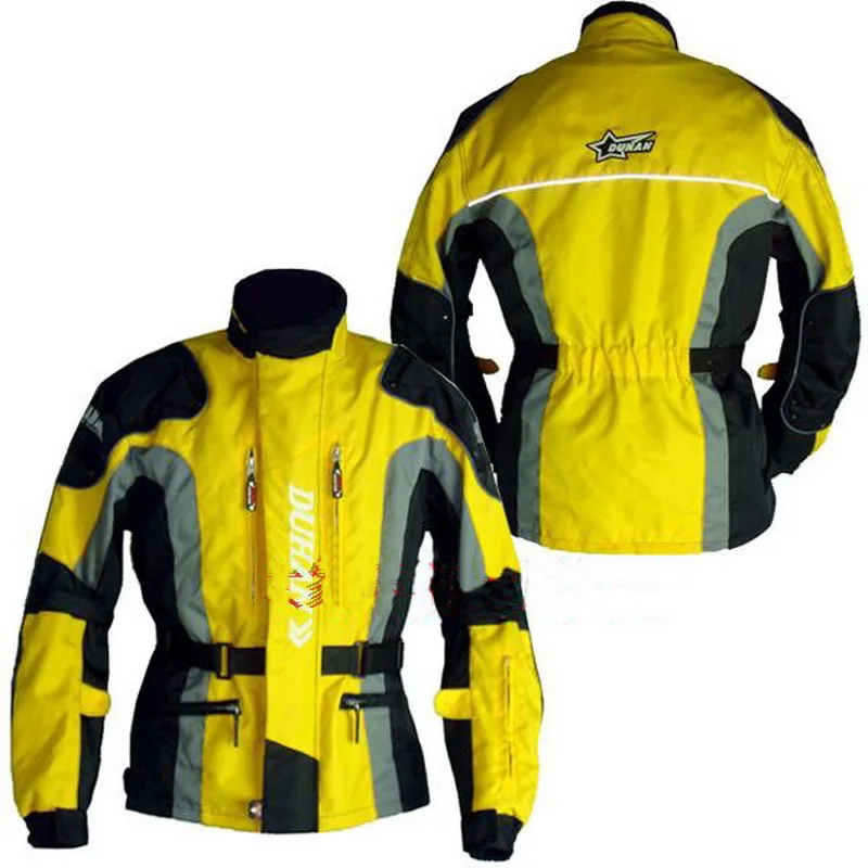 Съемная изоляционная подкладка moto rcycle DUHAN D023 куртки, мужские moto 1680D нейлон moto cross дышащая водонепроницаемая одежда - Цвет: Цвет: желтый
