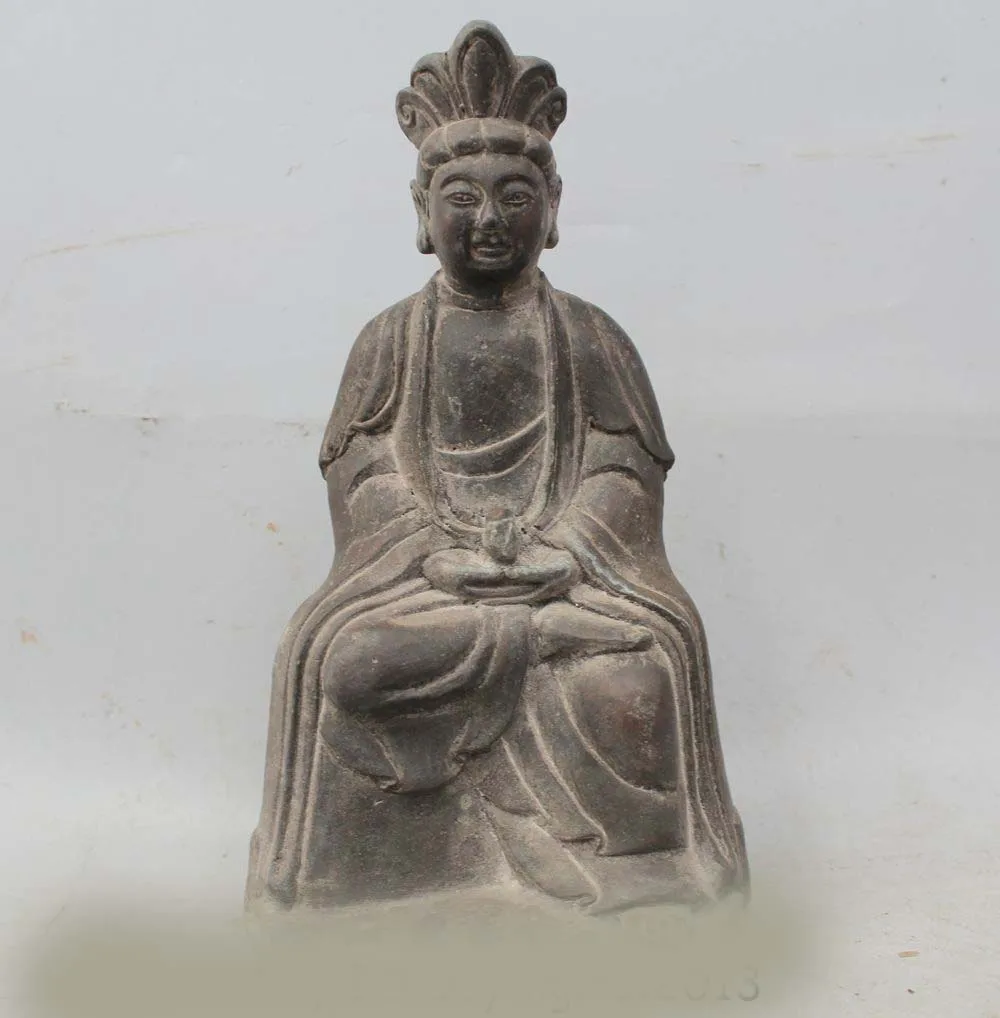 

DS 10" Ancient China Chinese Buddhism Bronze Seat Kwan-yin Guan Yin Goddess Statue