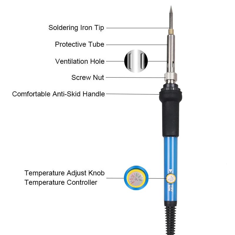 KALAIDUN Soldering Iron Adjustable 60w EUUS Plug Carving Pyrography Tool Wood Embossing Burning Solderng Pen Welding Tips Kit2