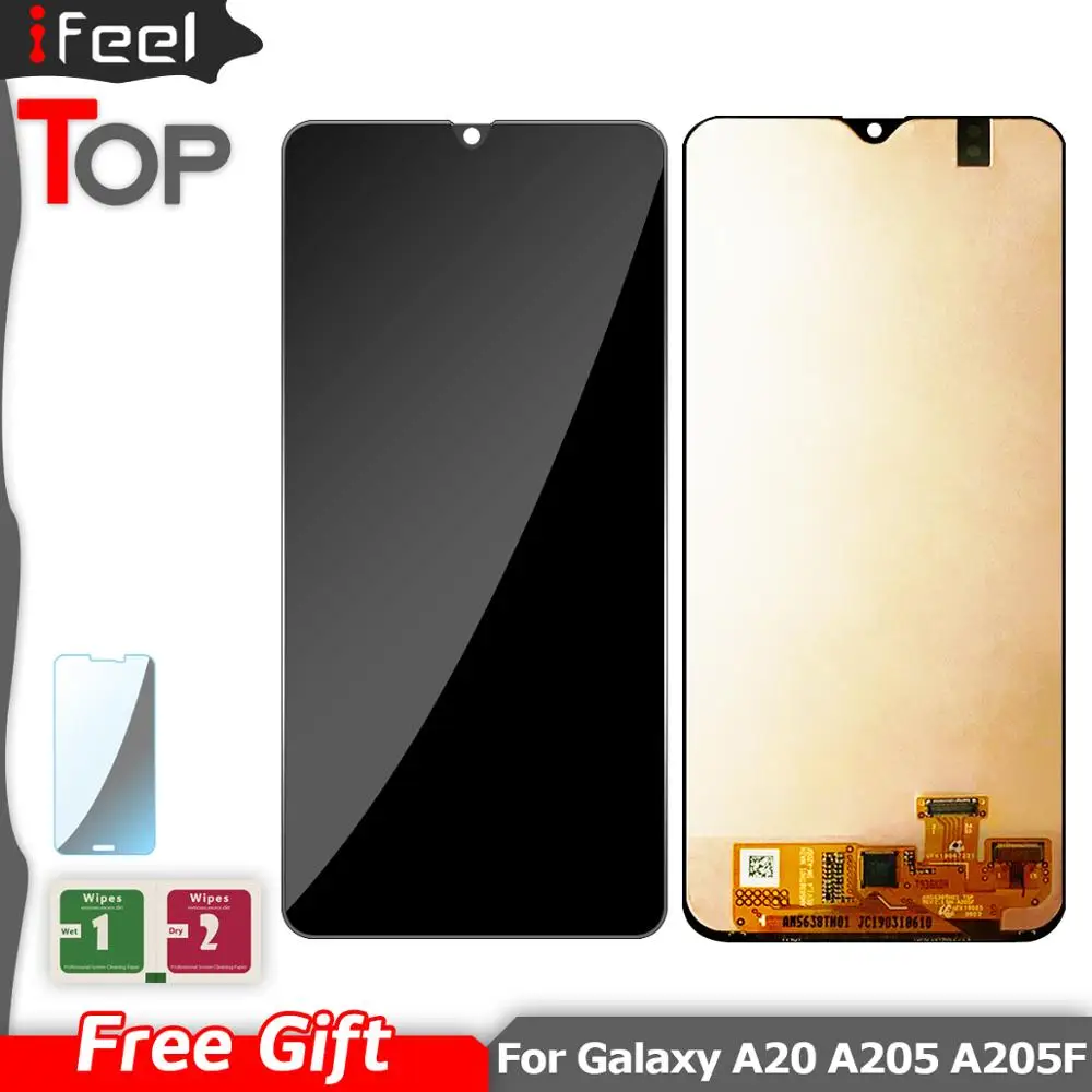 Для Samsung galaxy A20 A205/DS A205F A205FD A205A дисплей кодирующий преобразователь сенсорного