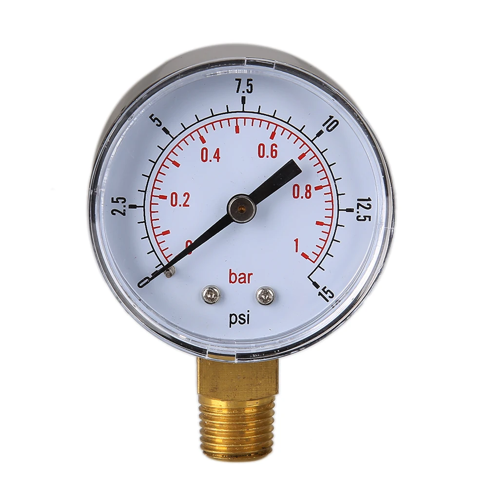 0 15 PSI 0 1 Manometer Bar Pressure Gauge Fuel Air Compressor Meter Hydraulic Pressure Tester
