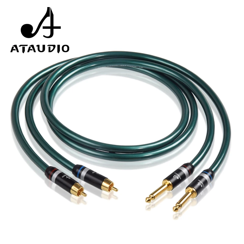 

ATAUDIO HIFI Dual 6.35mm To 2 RCA Audio Cable 2 RCA To 6.5mm DJ Mixer Audio Signal OCC Audio Cable