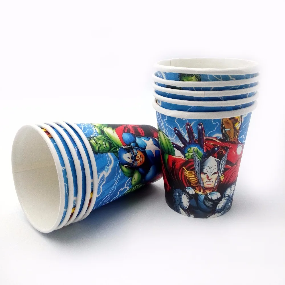 10PC Cool Cartoon Paper Cups Disposable Drinking Cup Kids Child