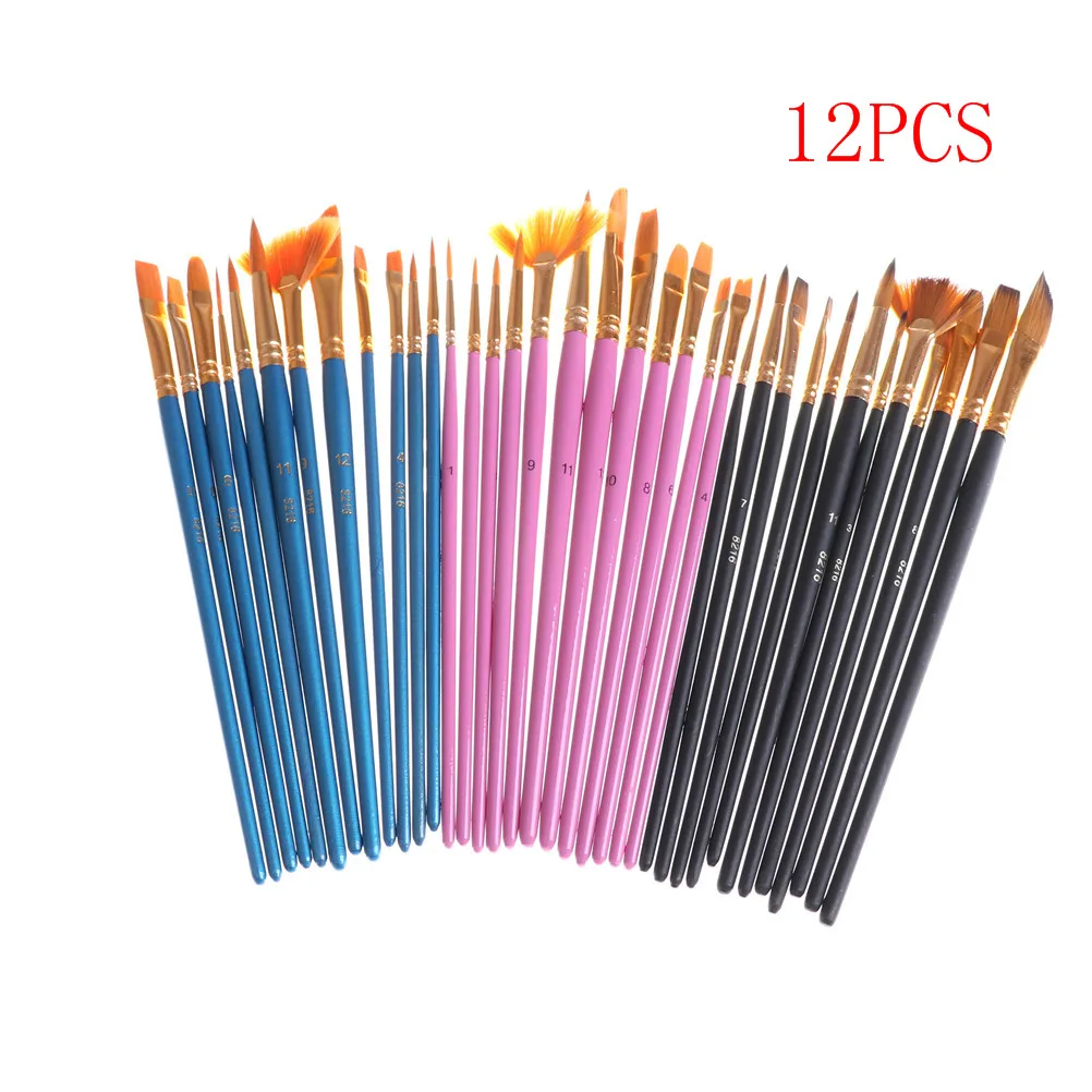Buy 12pcs/set Paint Brushes Set Nylon Hair Painting