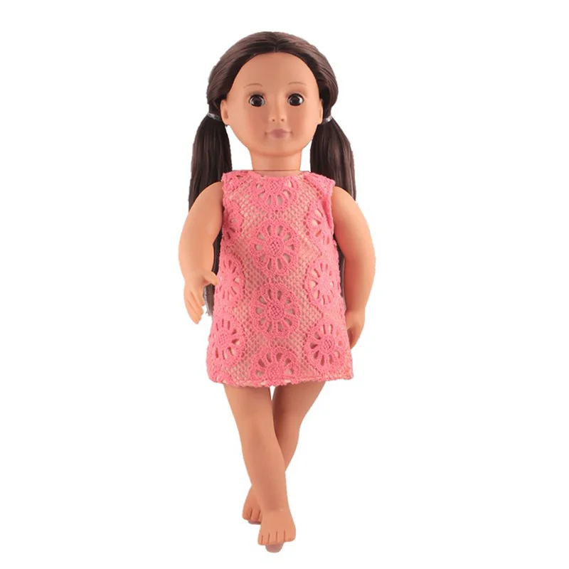 45 см американская кукольная одежда оранжевое платье с поясом или вязаный свитер платье с цветочным рисунком для девочек 18 дюймов