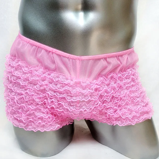 inlzdz Womens Sissy Ruffled Lace Tiered Panties Bloomers Dance Knickers Pettipants Underwear