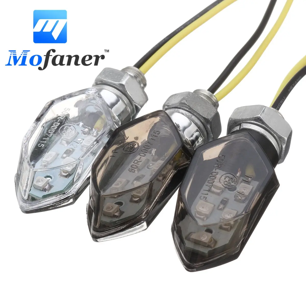 

Mofaner 1Pair 5 SMD LED Motorcycle Turn Signal Amber Mini Motor Blinker Indicators Lights
