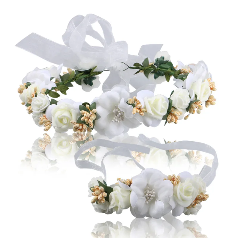 NEW Free shipping KLJH30686 30sets lot 1 colors Silk Silk flower headband bracelet Hawaii Dancer Summer
