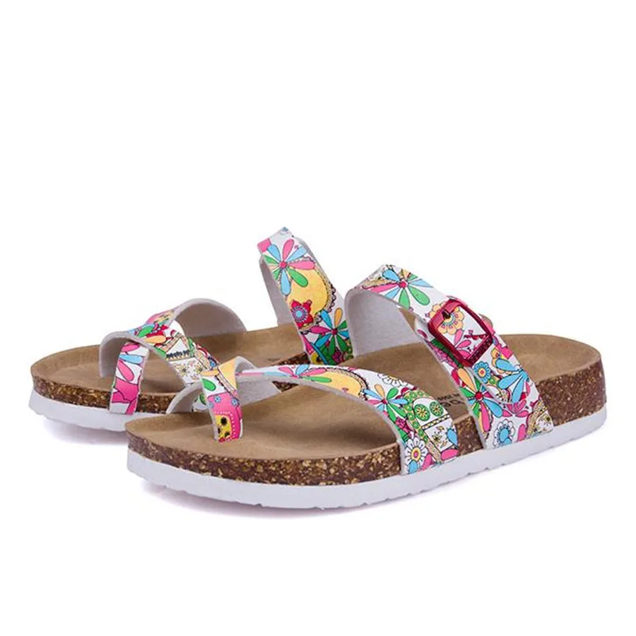 

2017 New Summer Beach Cork Slipper Flip Flops Sandals Women Mixed Color Casual Slides Shoes Flat Free Shipping Plus Size