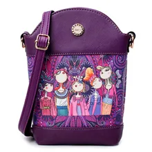 Высококачественная модная женская дизайнерская Повседневная сумка-мессенджер с мультяшным принтом женская сумка на плечо из искусственной кожи популярная FA$3