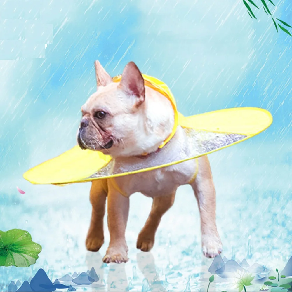 

Dog Raincoat Hooded Waterproof Dog Poncho For Large Medium and small Dogs Outdoor Pet Clothes Rain Cap Blue Yellow WLYANG