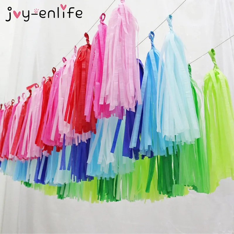 JOY ENLIFE 5pcs Tissue Paper Tassels Garland DIY Paper Flower Decor Wedding Decor font b Baby