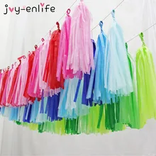 JOY-ENLIFE 5pcs Tissue Paper Tassels Garland DIY Paper Flower Decor Wedding Decor Baby Shower Birthday Party Decor Supplies