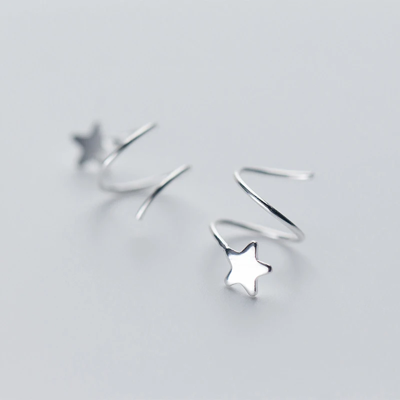 

NBSAMENG Original 925 Sterling Silver Earring Cute Tiny Wave Star Heart Love Stud Earrings For Women Girl Kids Lady Jewelry Gift
