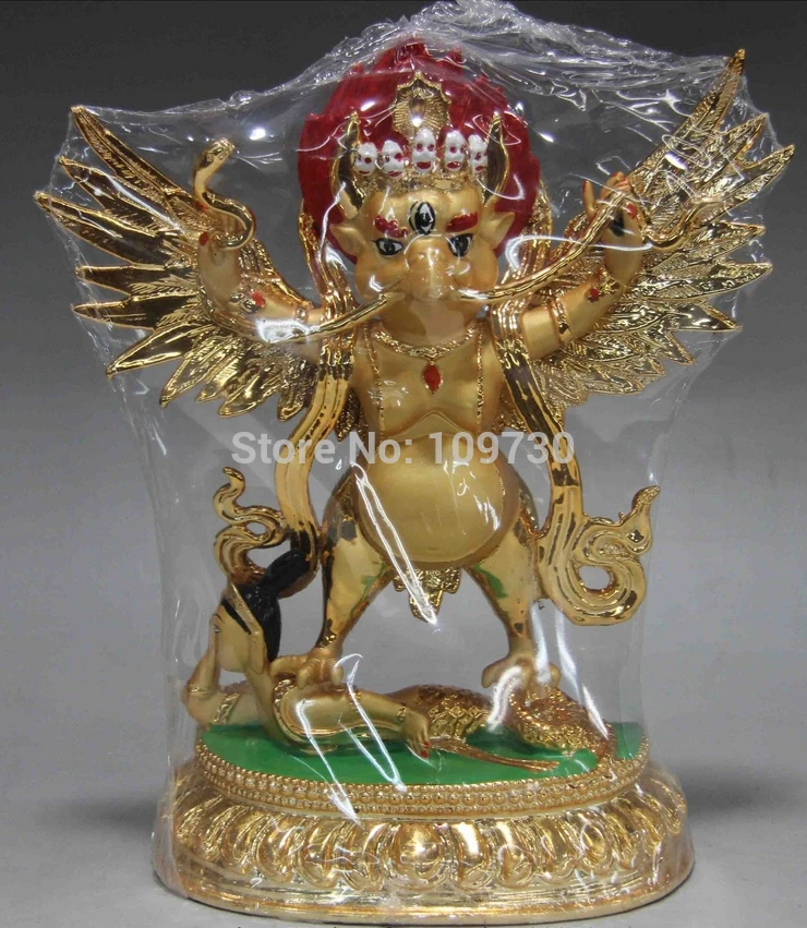 

001498 Tibet Buddhism Refined Copper Bronze Gild Garuda Bird God Tantric Buddha Statue