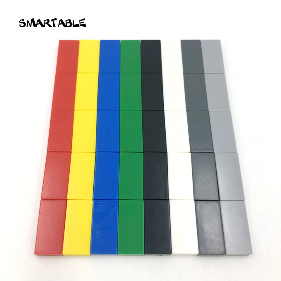 Smartable Tile 1x2 с пазом плоские шпильки строительные блоки MOC части DIY игрушечный набор