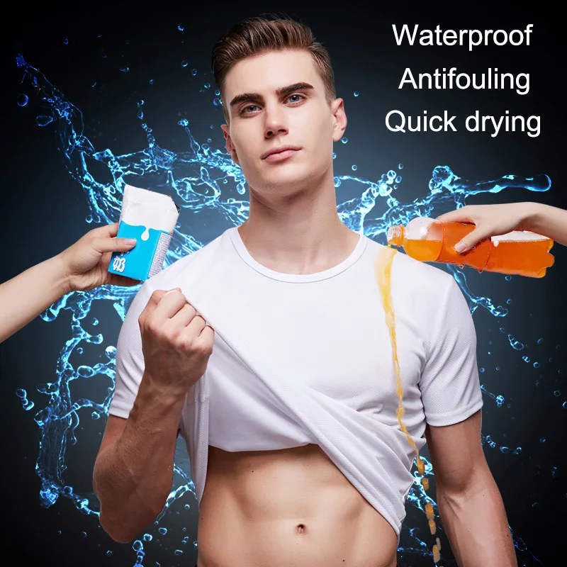 

Men Waterproof Stain-Proof Quick Dry Antifouling T-Shirt Breathable Tees for Summer IK88