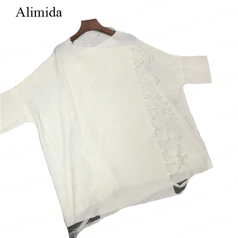New Spring and Summer 2017 Loose Batwing Sleeve Women Sweater Knitted Shawl Wrap Cardigan with Tassel High Quality