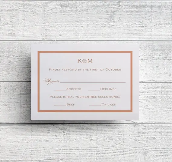  Elegant Rose Gold Foil Print Wedding Invitations - 32847699405