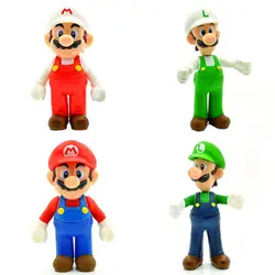 4 шт./лот Super Mario Bros ПВХ Фигурки игрушки 12 см для детей игрушки подарки