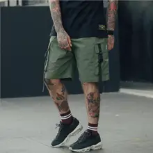 Лидер продаж летние бриджи с низкой талией уличная хип хоп мужские повседневные хлопковые тактические короткие брюки дизайн ленты Мужские Homme шорты