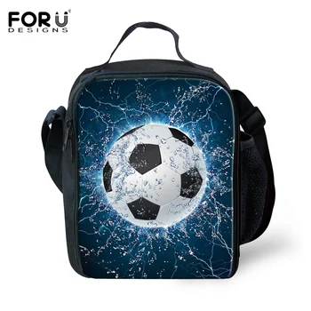 

FORUDESIGNS Boys Lunch Bag Cool Ball Printing Shoulder Lunch Box for Kids Insulated Men Picnic Food Bag Bolsa Termica Lancheira