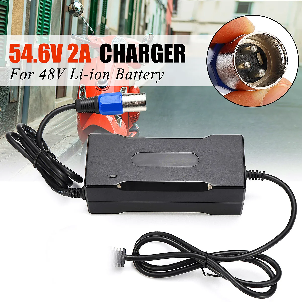54.6V 2A Charger 48V Li ion Battery Charger Output DC 54.6V Lithium