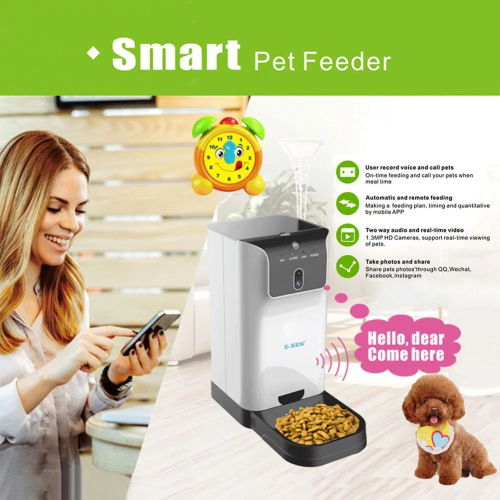

2018 Newest 6L Smart Automatic Cat/Dog Real-time video&Remote Feeding function Feeder-Wifi Smart Pet Feeder Comes With An App