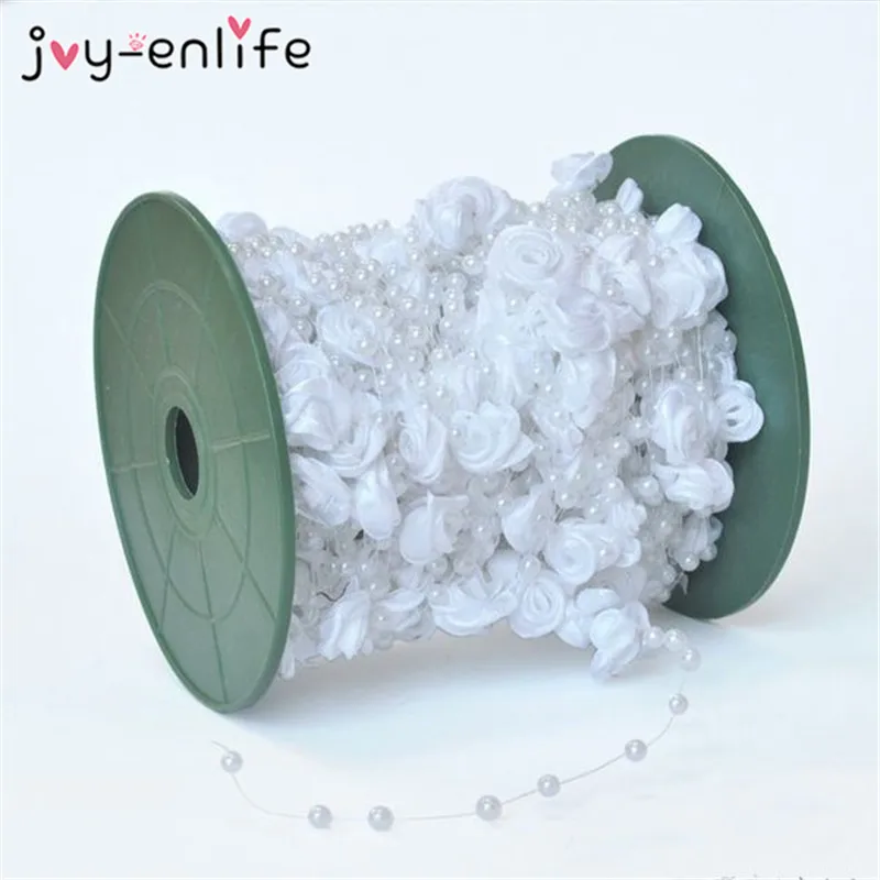 Wedding Decoration 5 Meters Fishing Line Artificial Pearls Beads Chain Garlands Flowers Wedding Party Decoration Supplies