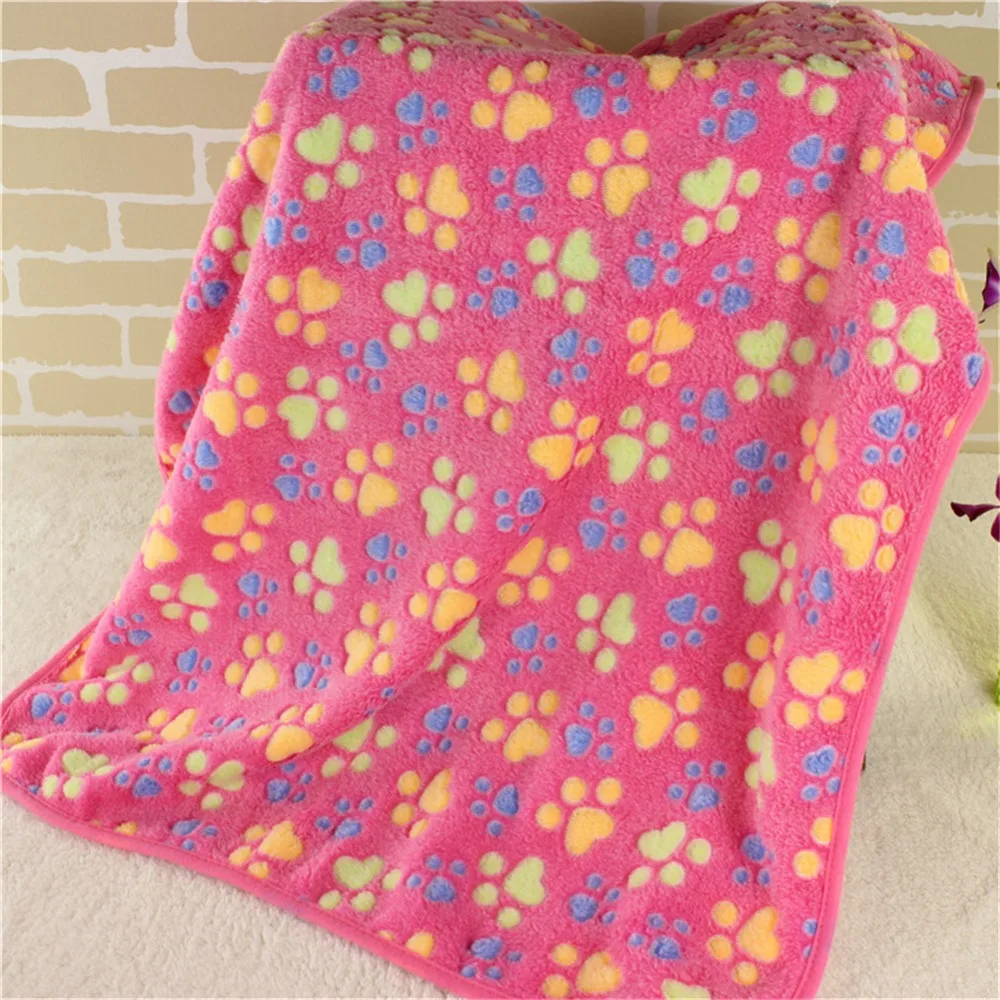 Pet Blanket Winter Dog Cat Bed Mat Foot Print Warm Sleeping Mattress Small Medium Dogs Cats Coral Fleece Pet Supplies - Image 6