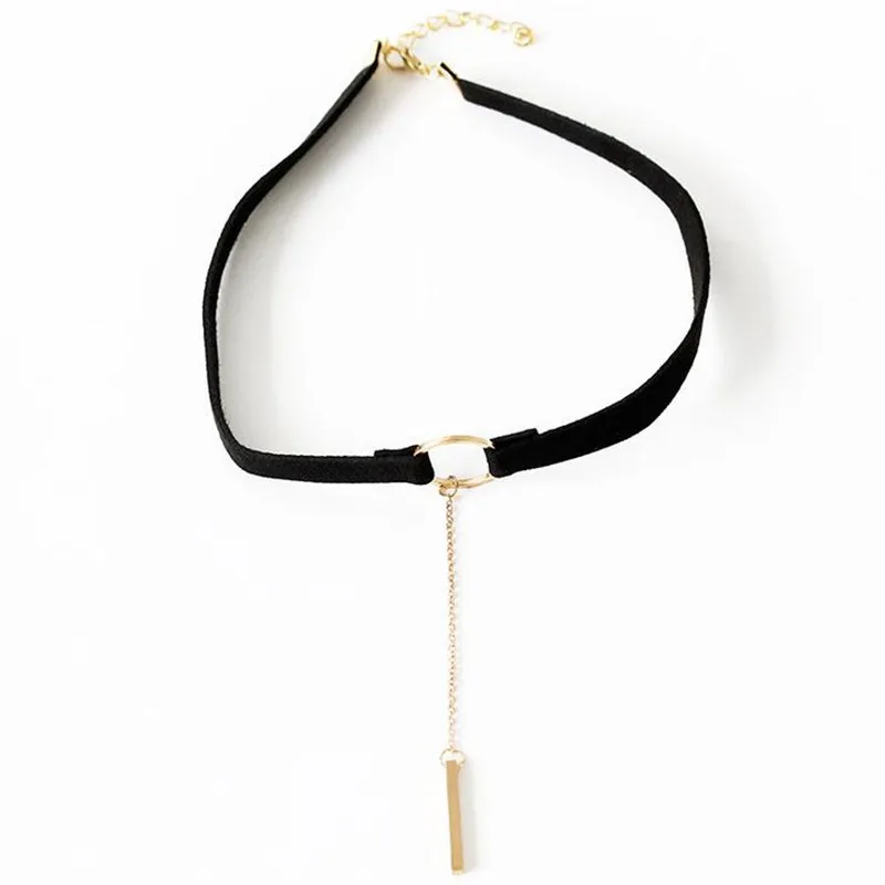 FUNIQUE Korean Velvet Choker Necklaces For Women Girls Simple Round Tassel Pendant Collar Clavicle Necklace 2018 Jewelry | Украшения и