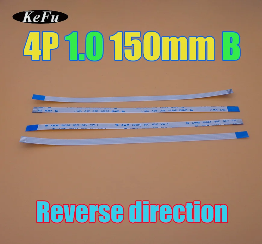 

2-500pcs/lot 4pin New FFC FPC flat flexible cable 1.0mm pitch 4 pin Reverse Length 150mm Width 5mm Ribbon Flex Cable type B