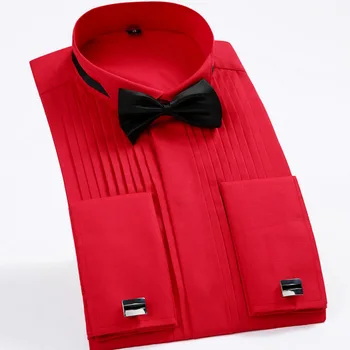 

New Solid Man's Dress Shirt Fashion Cotton Long Sleeve Men Shirt With Tie Camisa Masculina Casual Comfortable Brand Male Shirts