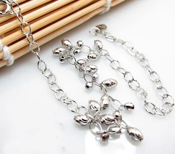 

Elegant Design Pure 925 Sterling Silver Oval Beads Link Bracelet Stamp S925