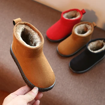 

Children Girl Boy Winter Snow Boots Warm Add Wool Baby Infant Boots Baby Ankle Boots Kids Cotton-padded Shoes Red Black Brown