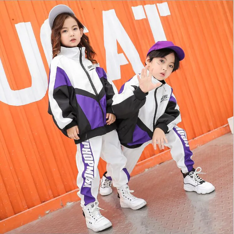 Kids Hip Hop Performance Clothing Clothes Boy Jazz Dance Costumes Girls Crop Sweatshirt Pants Ballroom Dancing Stagewear Outfits