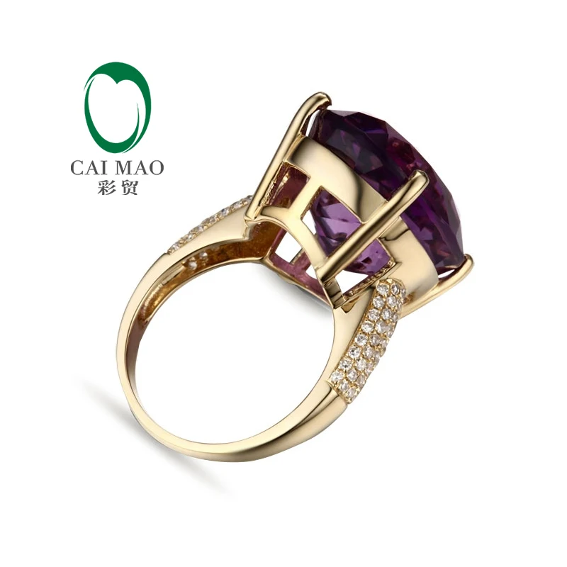 Caimao 14 карат желтое золото натуральный бриллиант модель 18.05ct свадебное кольцо