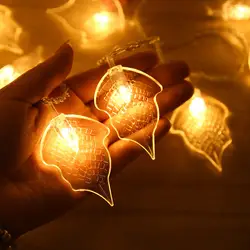 10 м 100 светодиодный s форма листьев светодиодный струнный светильник праздничный Декор наружный Рождественский светодиодный сигнальная