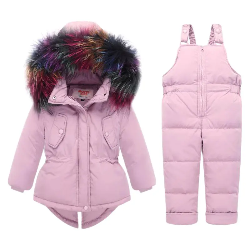 

Pure Color Winter Children's Suit Zipper Autumn Down Jacket Coat+Down Pants Down Jackets Set Winter Combison Free Shipping