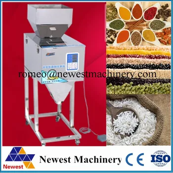 

New design 10-999g tea weighing machine,grain,medicine,seed,salt packing machine,powder filler,weighing filler packing machine
