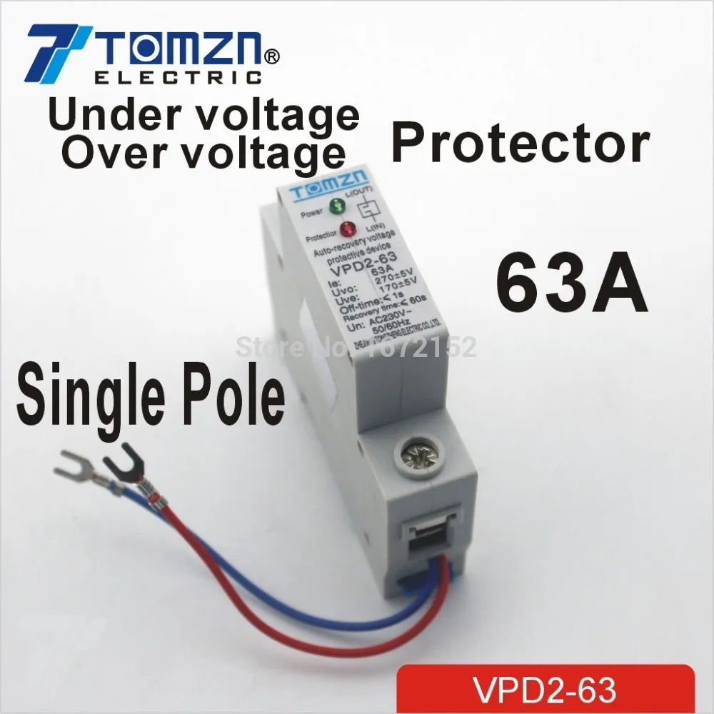 Din Rail 230V Automatic Reset Over And Under Voltage Protective Device
