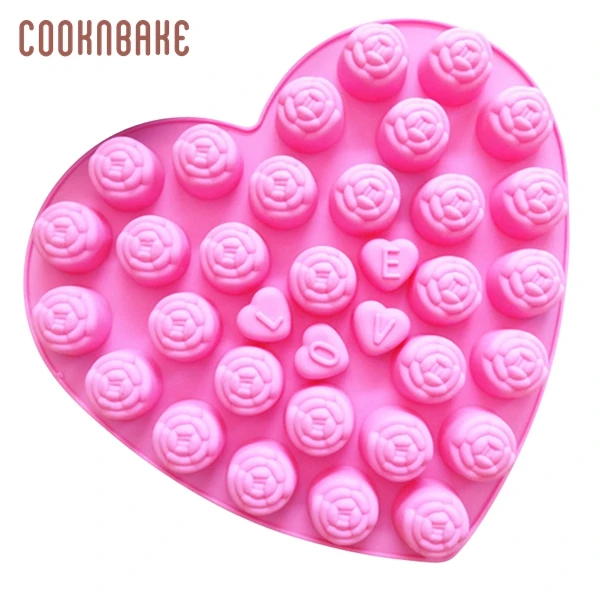 COOKNBAKE силиконовые формы для шоколада День Святого Валентина конфеты клейкие формы инструменты для выпечки тортов желе льда украшения сердце розы формы