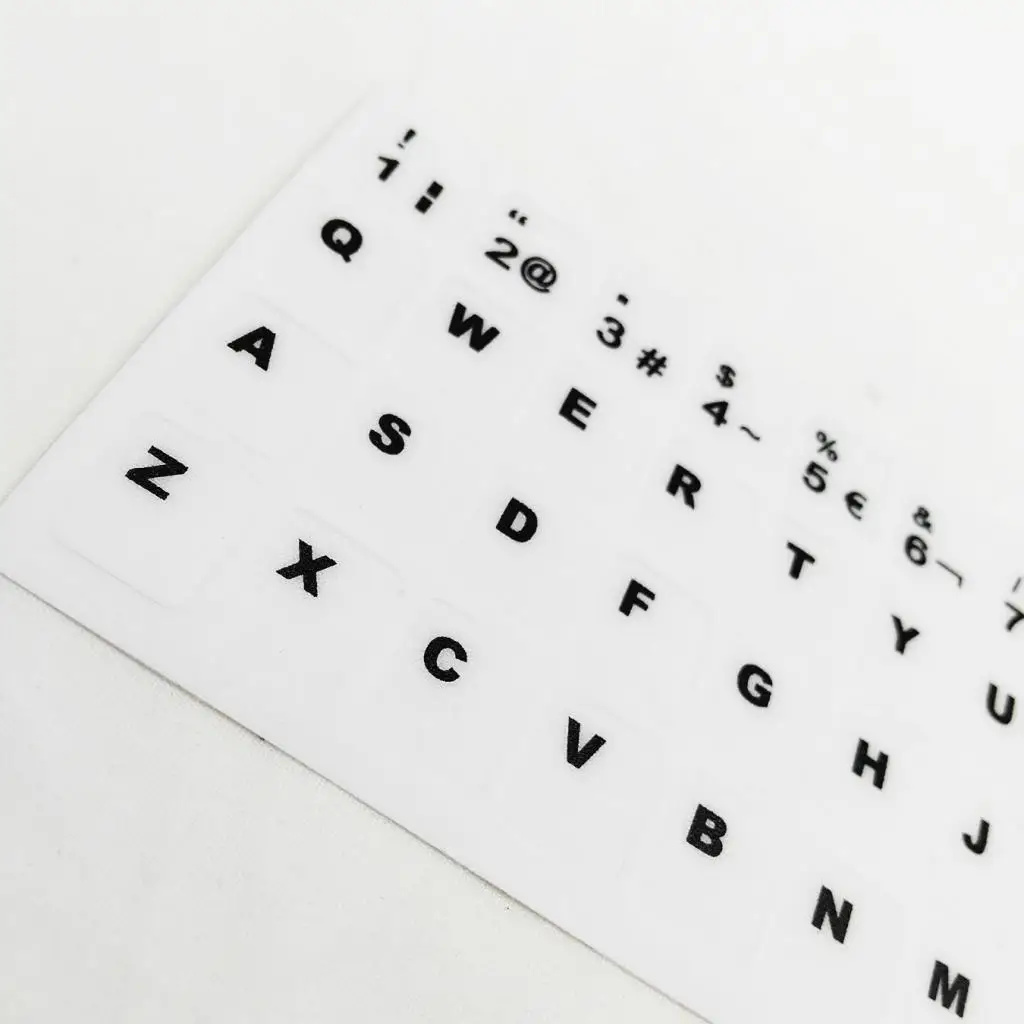 Spanish Keyboard Sticker Replacement Letters For Laptop White Background